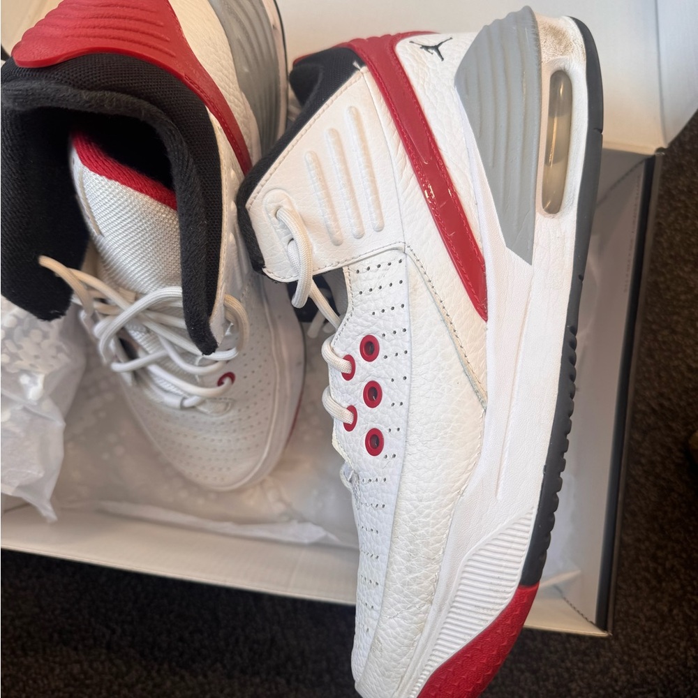Jordan White and Red Sneakers with Air Cushioning - Picture 3 of 8